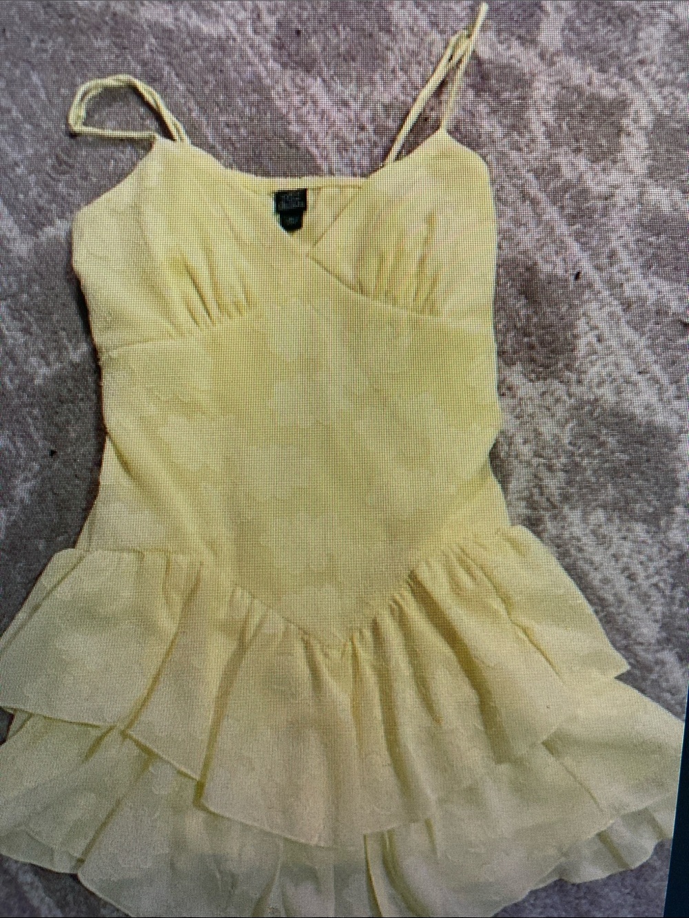 Yellow Spaghetti-Strap Ruffle Midi Dress